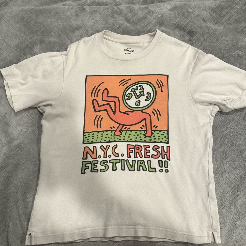 Like new Keith Haring  Graphic T-Shirt with NYC Fresh Festival Design.Oversized